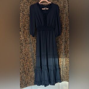 Elegant Navy Blue Maxi Dress-Nicole Miller